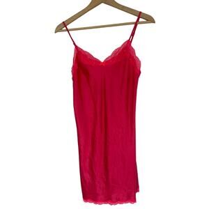 VICTORIA'S SECRET red orange embellished silky lace teddy lingerie
